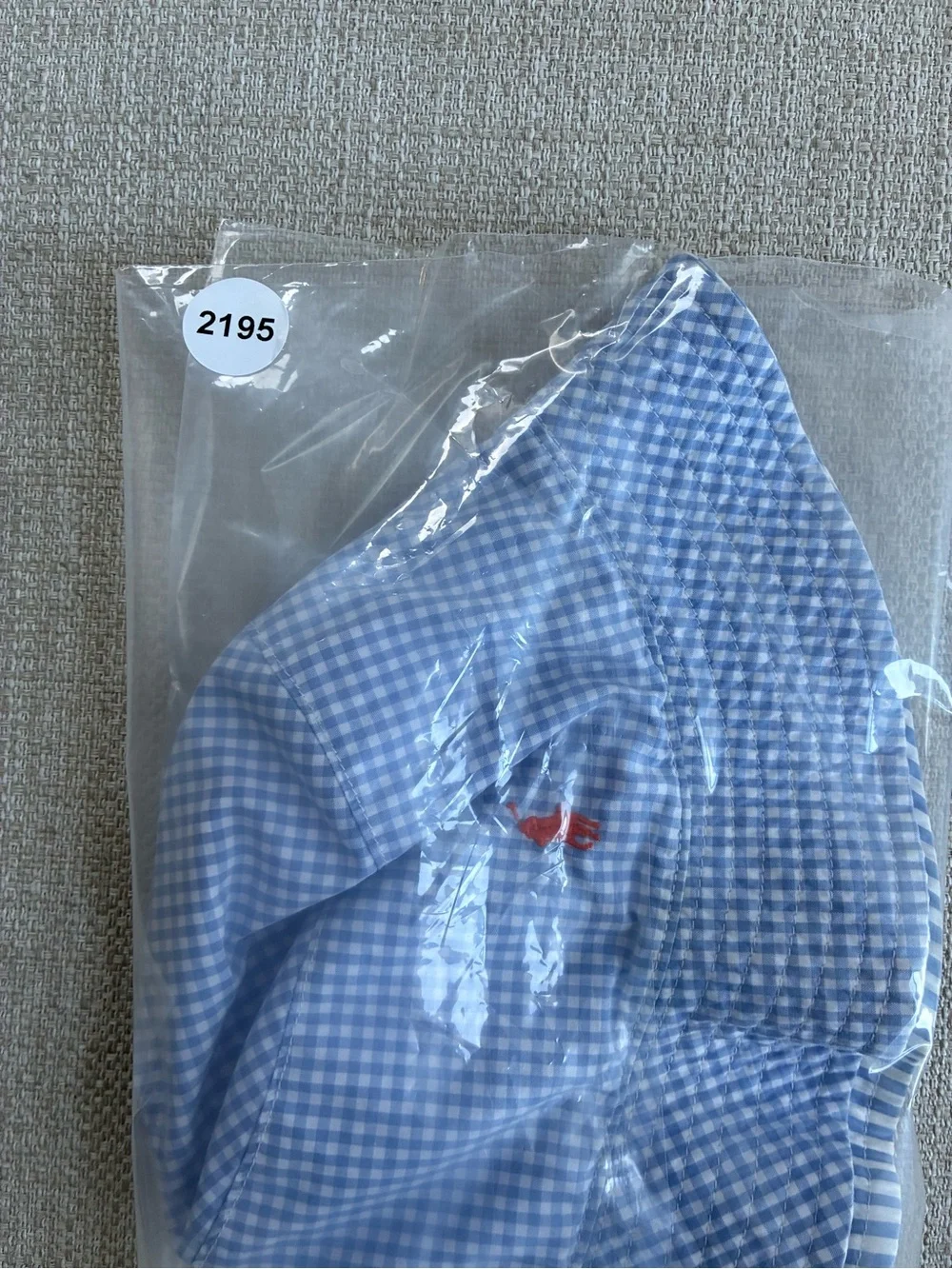 Ralph Lauren Bucket Hat Large / XL Gingham Print Blue and Orange Polo